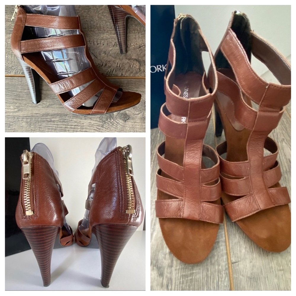 Jones New York Dark Brown Heeled Sandal, 8.5